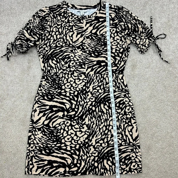 Topshop Dress Womens Size 6 Animal Print Leopard Cheetah Print Ponte Knit Ladies - Picture 7 of 10